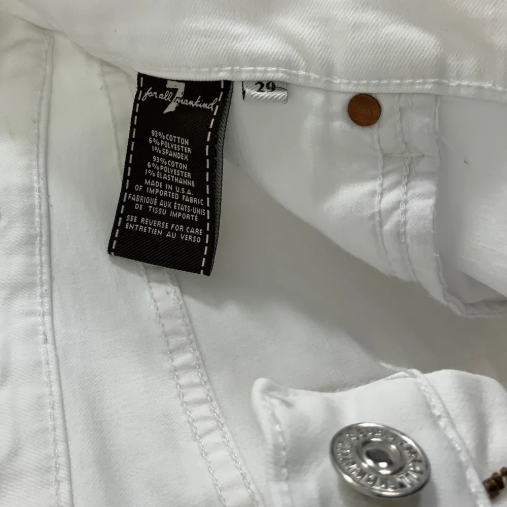 7 FOR ALL MANKIND The Skinny White Skinny Jeans With Stretch White Jeans G13 - Picture 10 of 11